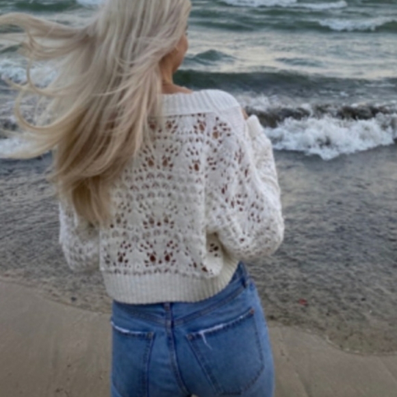 Free People Chloe Cardigan Cream XS - Picture 5 of 13